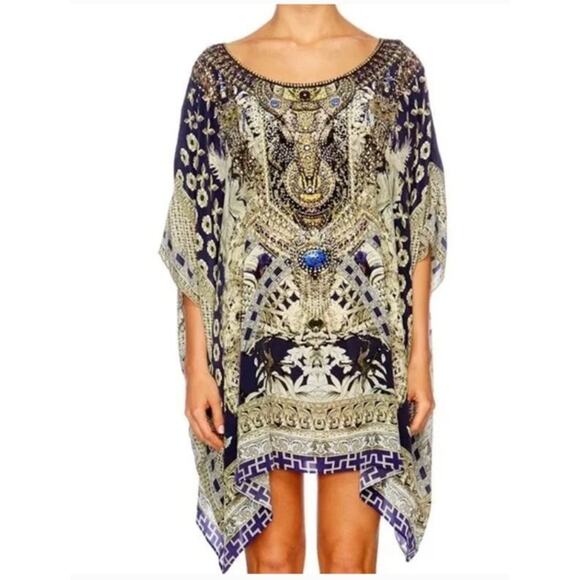 CAMILLA OS S M L A Little Past Twilight Short Round Neck Caftan NWT - Picture 13 of 14